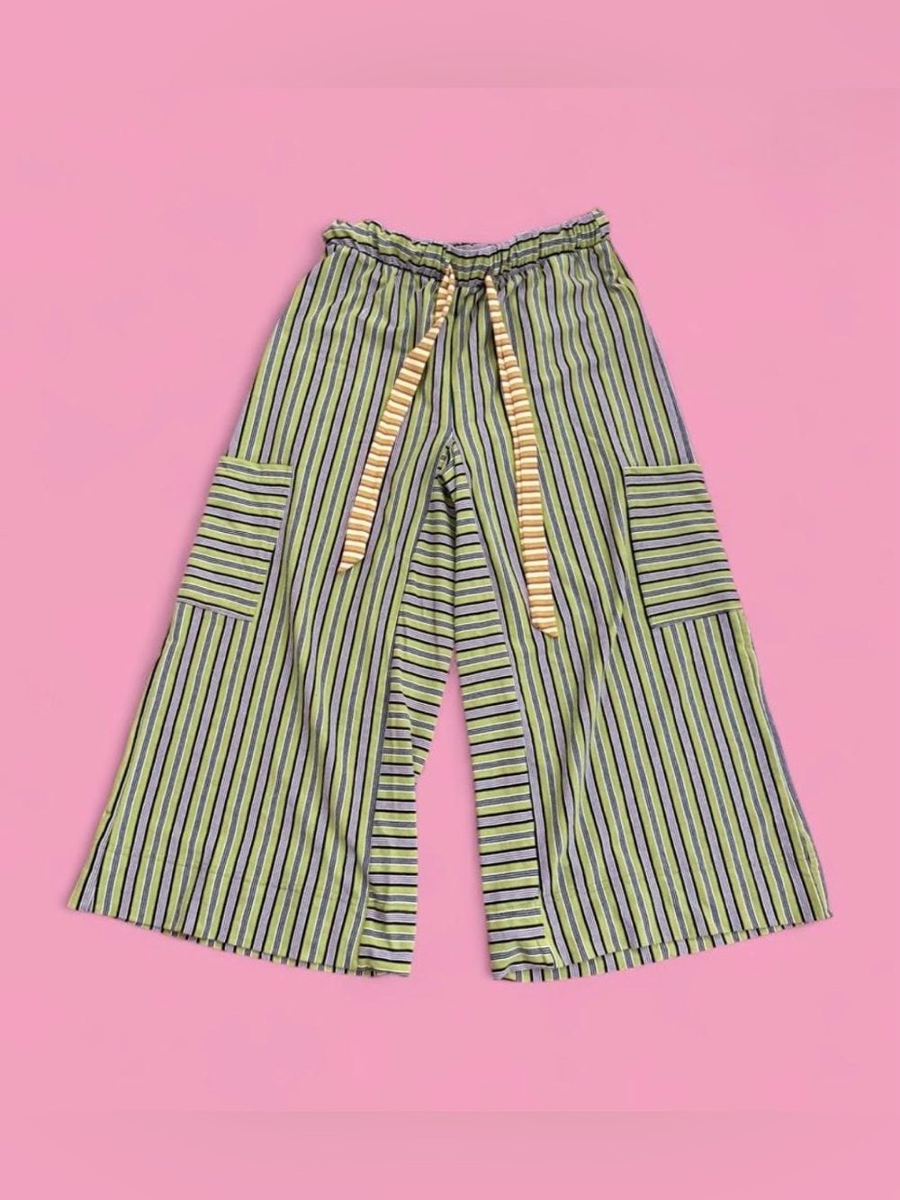Free People Beach Striped Wide-Leg
Pants - XS